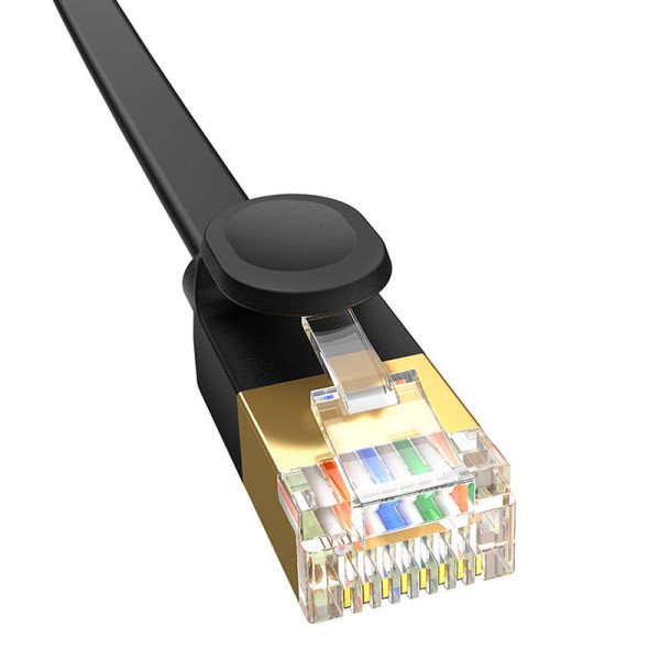 Baseus Cat 7 UTP Ethernet RJ45 kabelis Plokščias 8 m juodas