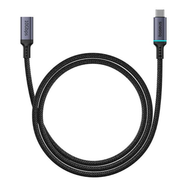 „Baseus“ didelės raiškos prailginimo kabelis USB-C 10 Gbps 1 m juodas