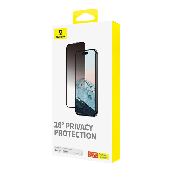 Privatumo apsauga grūdintas stiklas Baseus Diamond iPhone 15 Pro
