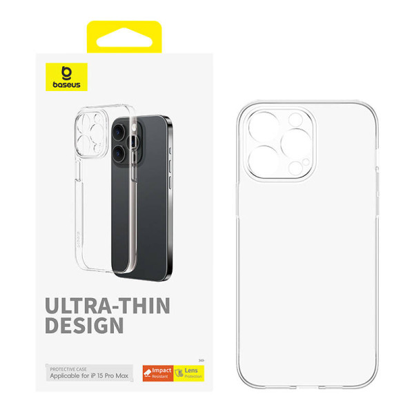 Telefono dėklas skirtas iPhone 15 ProMax Baseus OS-Lucent serijai skaidrus