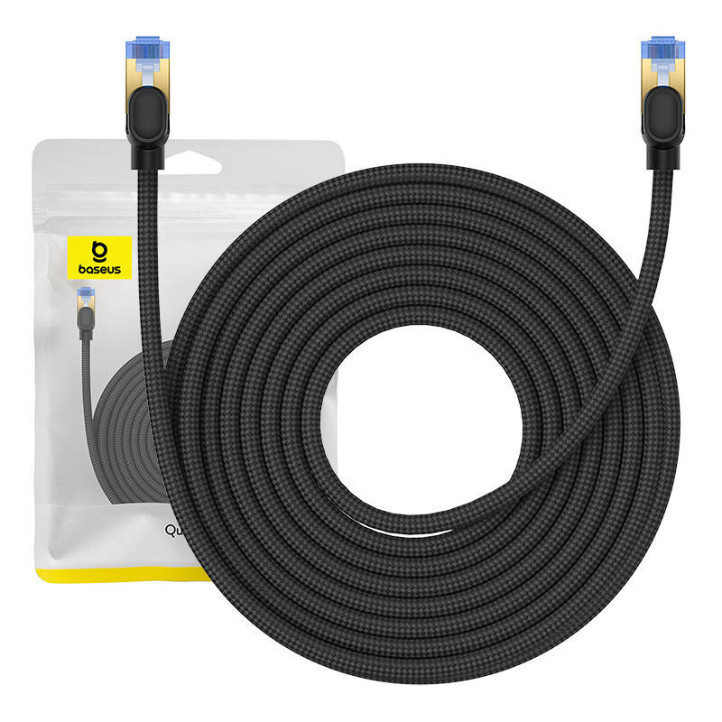 Pintas tinklo kabelis Cat7 Baseus Ethernet RJ45 10Gbps 10m juodas Pintas tinklo kabelis Cat7 Baseus Ethernet RJ45 10Gbps 10m juodas