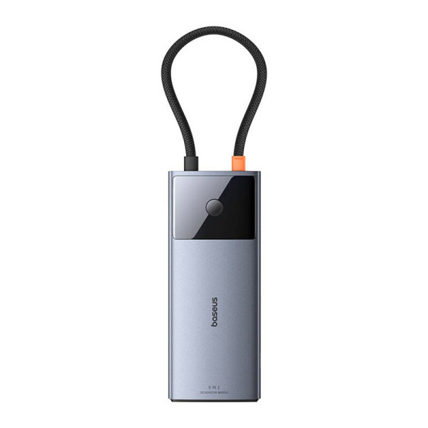 Hub 6in1 Baseus Metal Gleam 2 Series USB-C iki 2xUSB 30 +USB-C + HDMI + USB-C PD + Ethernet RJ45
