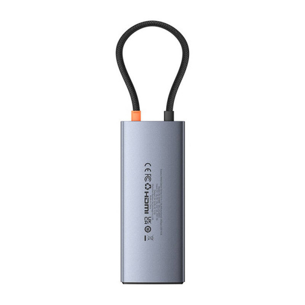 Hub 6in1 Baseus Metal Gleam 2 Series USB-C iki 2xUSB 30 +USB-C + HDMI + USB-C PD + Ethernet RJ45