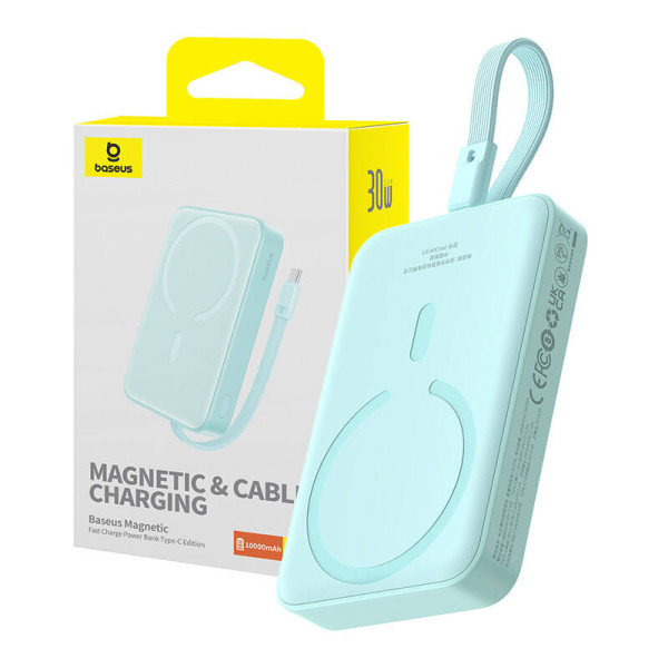 Powerbank Baseus Magnetic Mini 10000mAh USB-C 30W MagSafe mėlyna