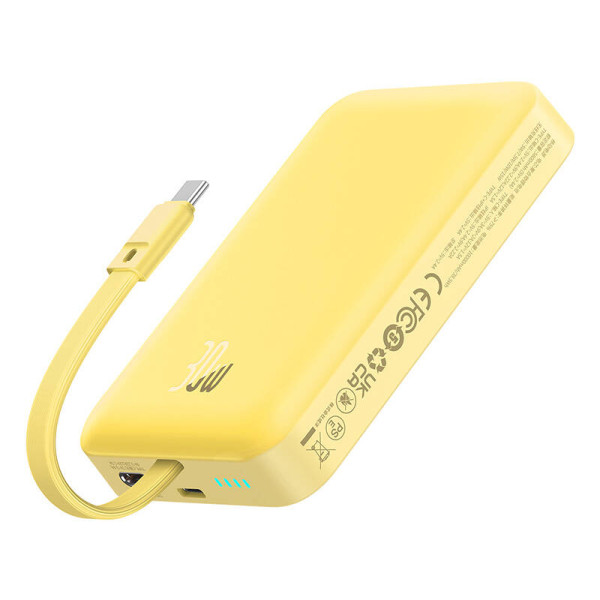 Powerbank Baseus Magnetic Mini 10000mAh 30W MagSafe geltona