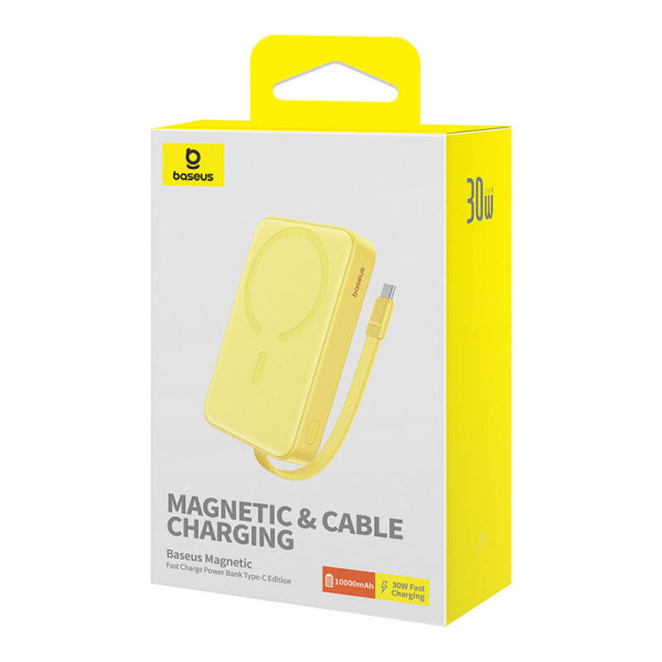 Powerbank Baseus Magnetic Mini 10000mAh 30W MagSafe geltona