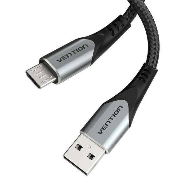 Kabelis nuo USB 20 A iki Micro USB Vention COAHD 3A 05 m pilkas