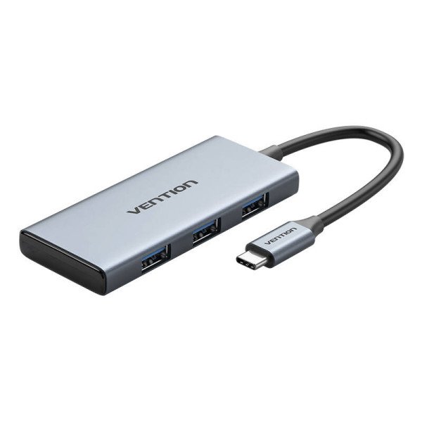 USB-C prie HDMI 3x USB 30 SD TF Hub Vention TOOHB 015 m pilka