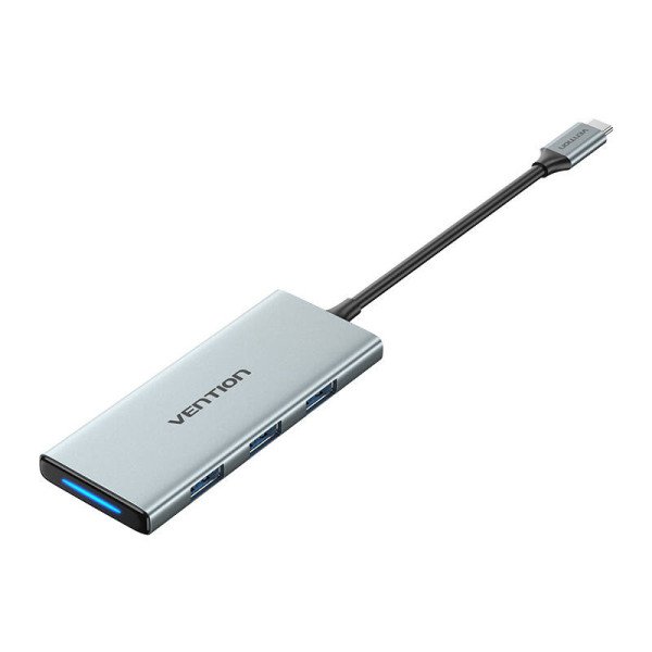 USB-C prie HDMI 3x USB 30 SD TF PD Hub Vention TOPHB 015 m pilka