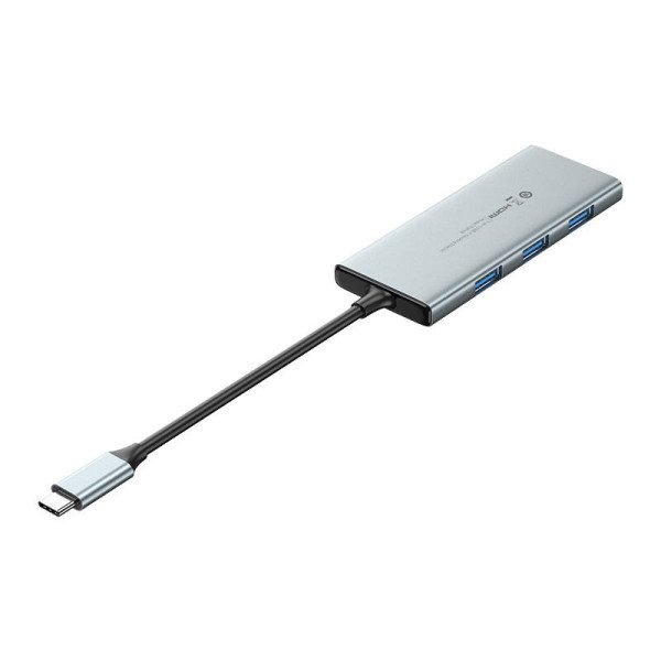 USB-C prie HDMI 3x USB 30 SD TF PD Hub Vention TOPHB 015 m pilka