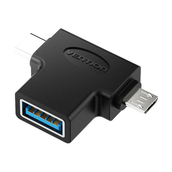 Adapteris OTG USB 30 prie USB-C ir Micro USB Vention CDIB0