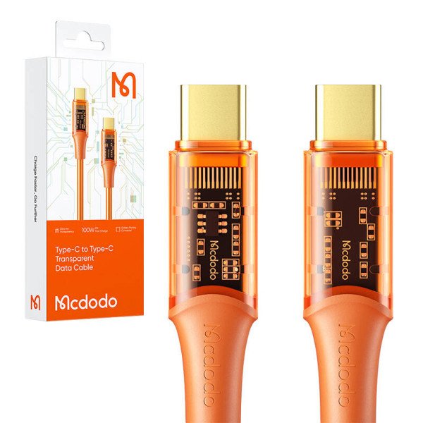 USB-C ir USB-C laidas Mcdodo CA-2113 100 W 18 m oranžinė