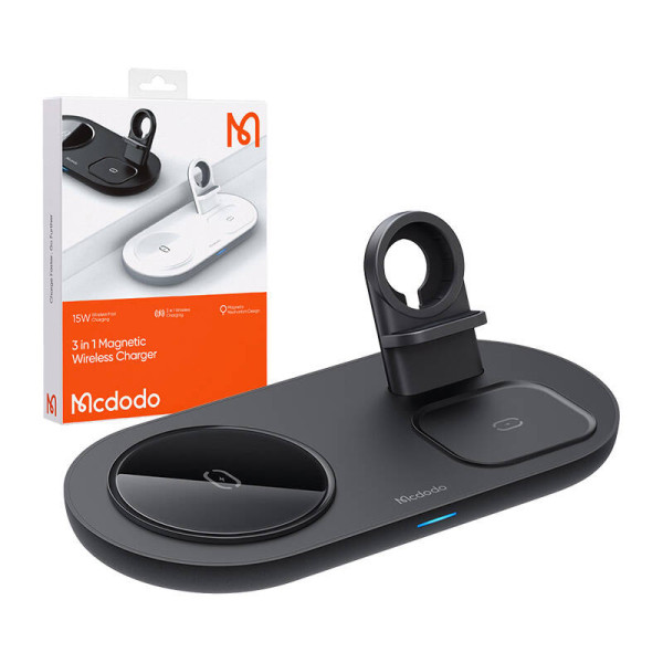 Belaidis įkroviklis Mcdodo CH-7061 3 in 1 15W mobilusis / TWS / Apple laikrodis juodas