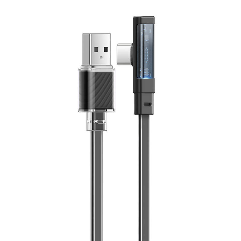 Kabelis iš USB-C į USB-C Mcdodo CA-3423 90 laipsnių 18 m su šviesos diodu juodas Kabelis iš USB-C į USB-C Mcdodo CA-3423 90 laipsnių 18 m su šviesos diodu juodas