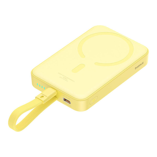 Powerbank Baseus Magnetic Mini 10000mAh USB-C 20W MagSafe geltona