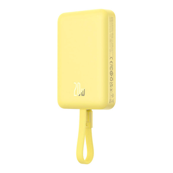 Powerbank Baseus Magnetic Mini 10000mAh USB-C 20W MagSafe geltona