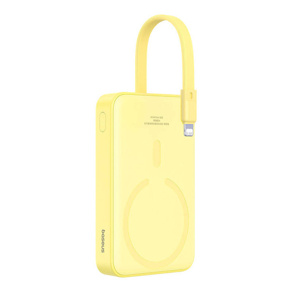 Powerbank Baseus Magnetic Mini 10000mAh USB-C 20W MagSafe geltona