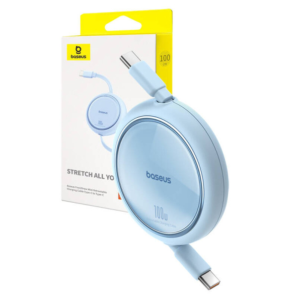 Laidas iš USB-C į USB-C Baseus Free2Draw PD 100 W 1 m mėlynas
