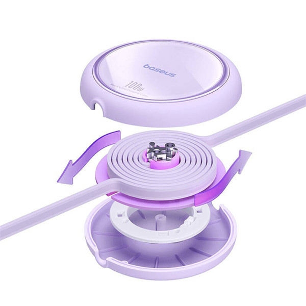 Laidas iš USB-C į USB-C Baseus Free2Draw PD 100 W 1 m violetinė