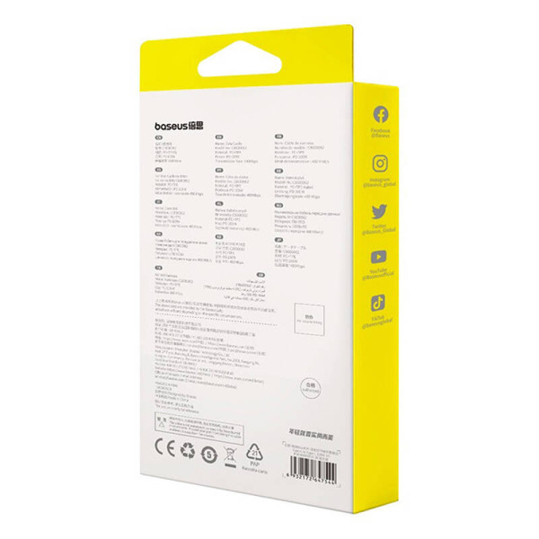 Laidas iš USB-C į USB-C Baseus Free2Draw PD 100 W 1 m violetinė