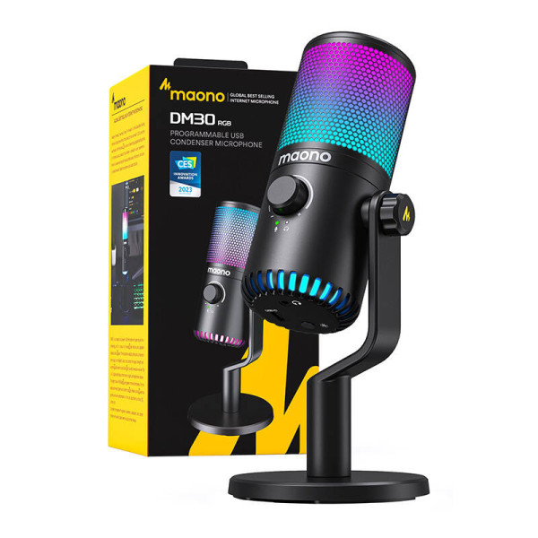 Žaidimų mikrofonas Maono DM30RGB juodas