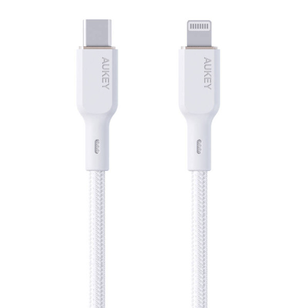 Aukey CB-NCL2 USB-C laidas su Lightning 18 m baltas