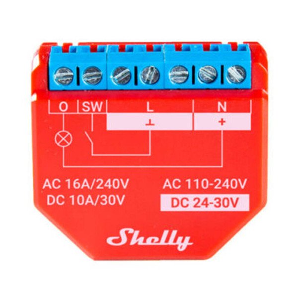 Wi-Fi Smart Relay Shelly Plus 1PM 1 kanalas 16A su galios matavimu