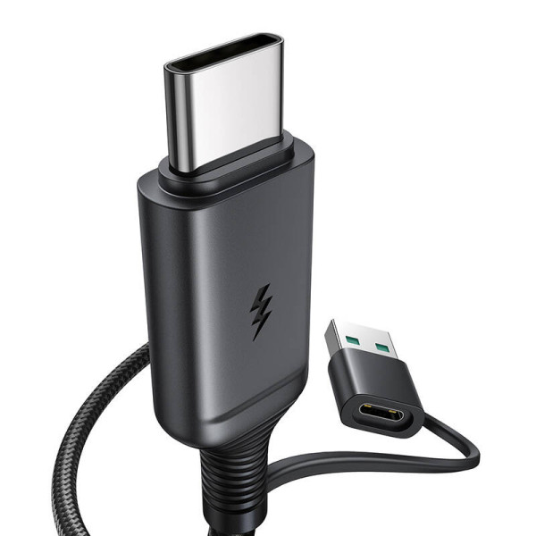 Joyroom JR-WQM03 magnetinis įkroviklis USB + USB-C 12 m juodas
