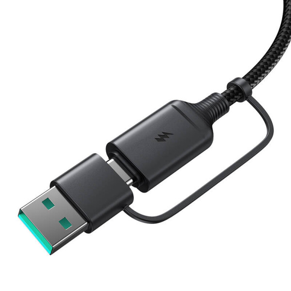 Joyroom JR-WQM03 magnetinis įkroviklis USB + USB-C 12 m juodas