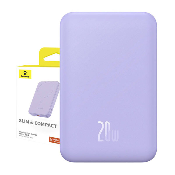 Magnetinis Mini Powerbank Baseus 5000mAh 20W violetinė