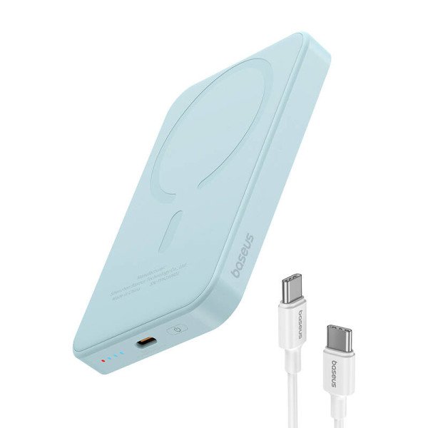 Magnetinis Mini Powerbank Baseus 5000mAh USB-C 20W mėlyna