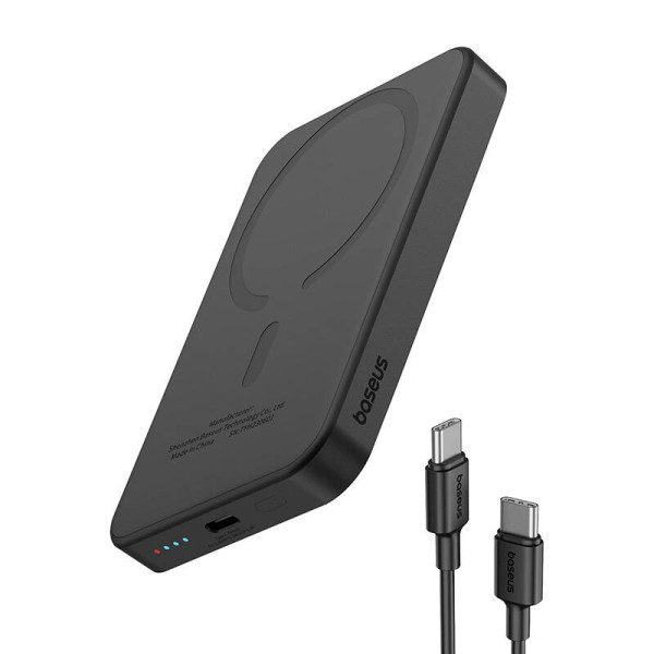 Magnetinis Mini Powerbank Baseus 5000mAh USB-C 20W juodas