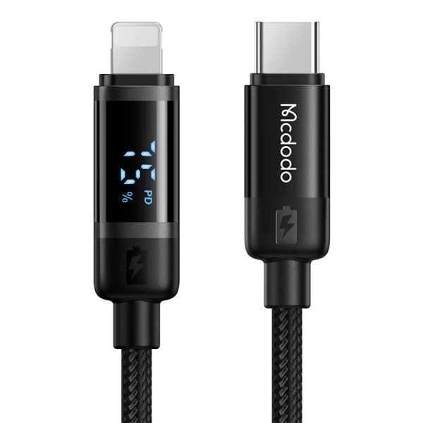 „Mcdodo CA-5210“ USB-C prie „Lightning“ laidas 36 W 12 m juodas