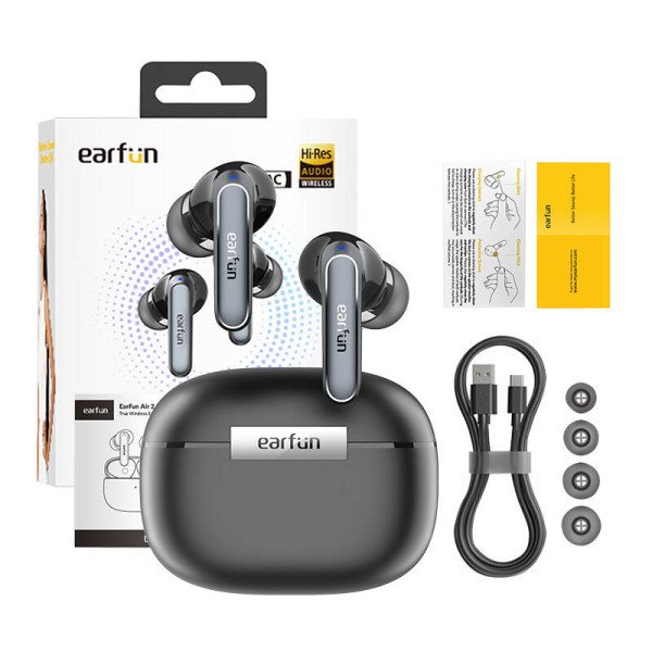 Ausinės TWS EarFun Air2 juodos