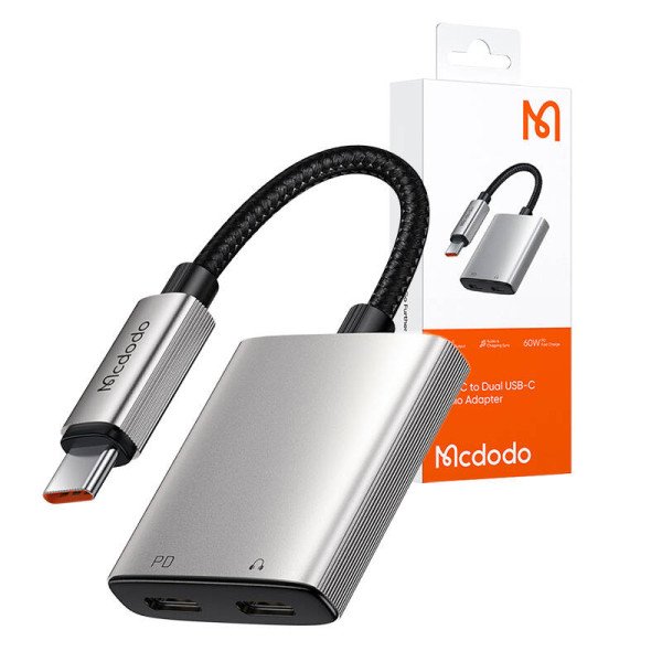 2in1 garso adapteris Mcdodo CA-5570 2in1 USB-C iki 2x USB-C