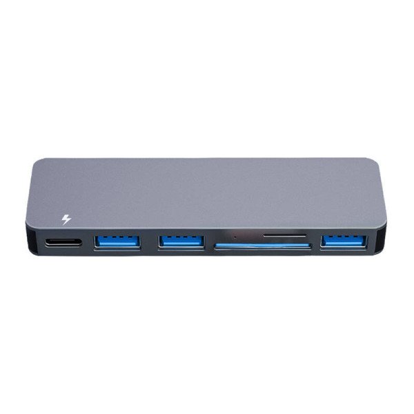 Hub 6w2 RayCue 2x USB-C do Thunderbolt 3 + 3x USB-A 30 5Gbps + SD/TF 20 szary