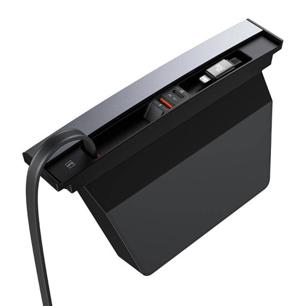 Hub Baseus T-Space su USB-C ir žaibo laidais skirtais Tesla automobiliams juodas