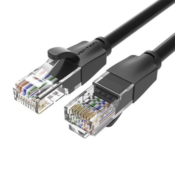 UTP CAT6 Vention IBEBH RJ45 Ethernet tinklo kabelis 1000Mbps 2m juodas