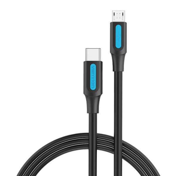 Kabelis USB-C 20 į Micro USB Vention COVBH 2A 2m juodas