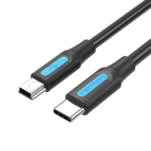 USB-C 20 į Mini-B laidas Vention COWBF 2A 1m juodas