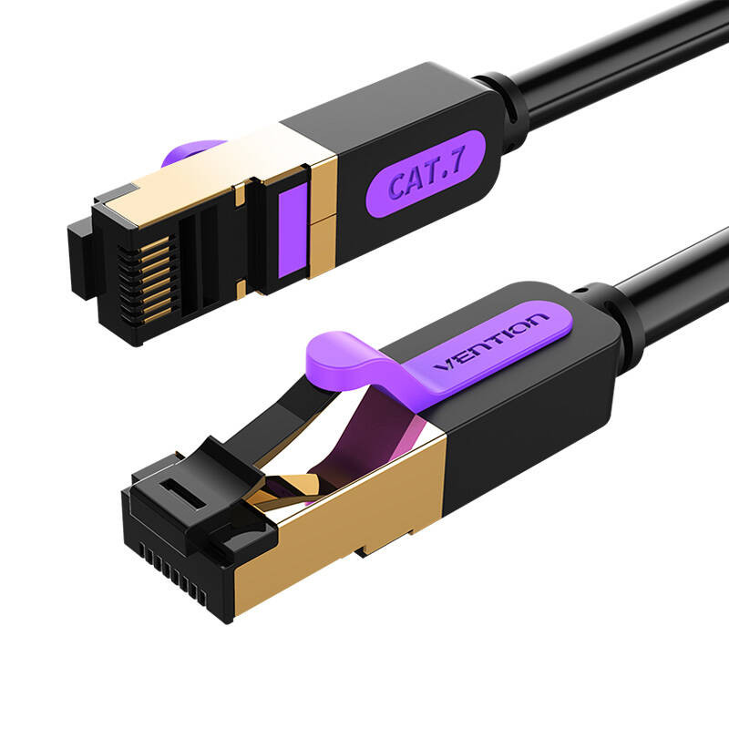 Tinklo kabelis CAT7 SFTP Vention ICDBJ RJ45 Ethernet 10Gbps 5m juodas Tinklo kabelis CAT7 SFTP Vention ICDBJ RJ45 Ethernet 10Gbps 5m juodas