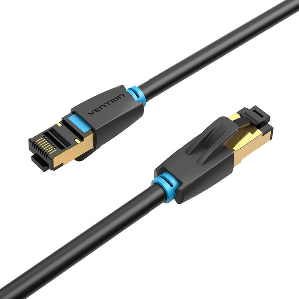 Tinklo kabelis CAT8 SFTP ventiliacija IKABF RJ45 Ethernet 40Gbps 1m juodas