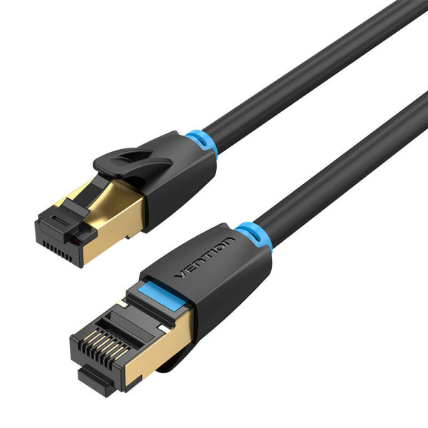 Tinklo kabelis CAT8 SFTP ventiliacija IKABF RJ45 Ethernet 40Gbps 1m juodas
