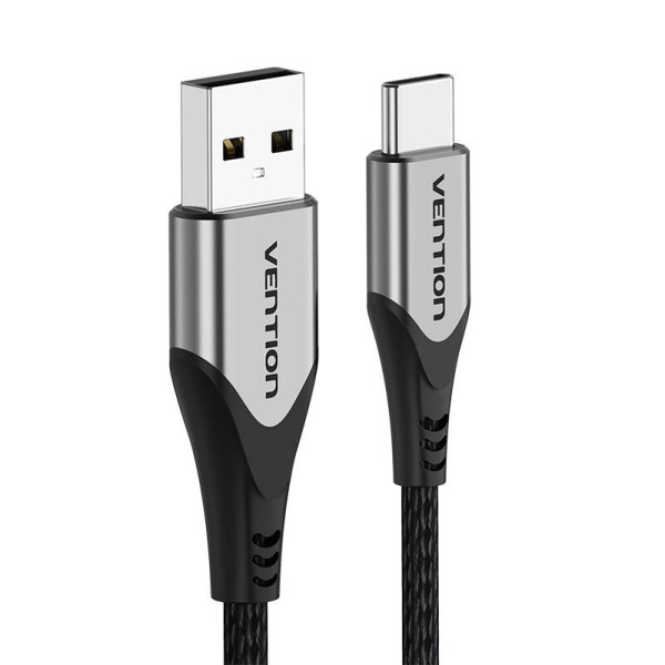 USB 20 A–USB-C 3A kabelis 05 m Vention CODHD pilkas