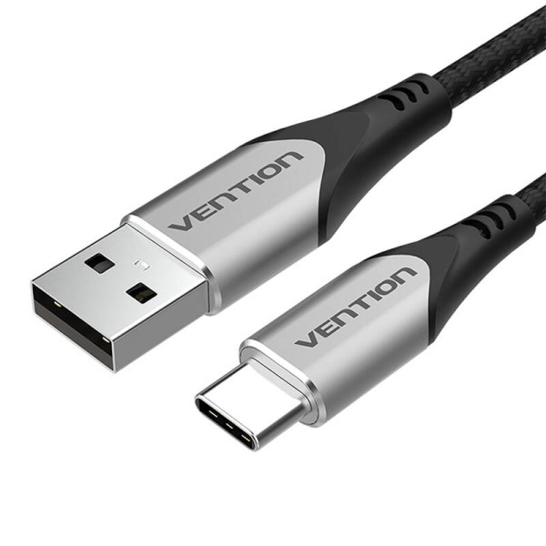 USB 20 A–USB-C 3A kabelis 05 m Vention CODHD pilkas
