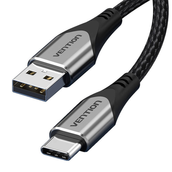 USB 20 A–USB-C 3A kabelis 05 m Vention CODHD pilkas