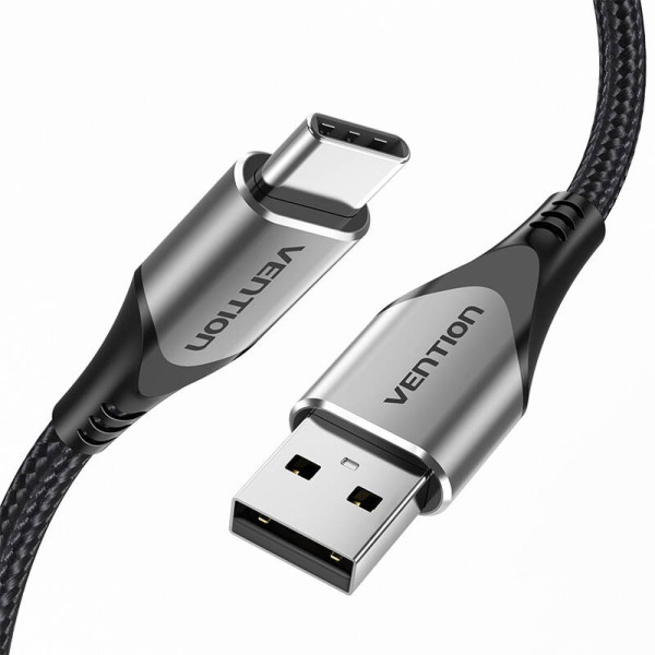 USB 20 A–USB-C 3A kabelis 05 m Vention CODHD pilkas
