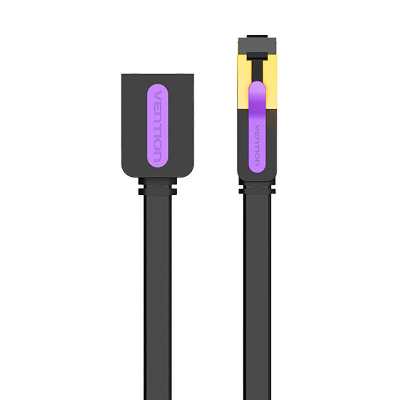 Plokščias tinklo kabelio plėtinys CAT7 ventiliacija ICBBG RJ45 Ethernet 10Gbps 15m juodas Plokščias tinklo kabelio plėtinys CAT7 ventiliacija ICBBG RJ45 Ethernet 10Gbps 15m juodas
