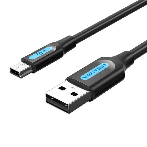 USB 20 A–Mini-B laidas Vention COMBG 15 m juodas PVC