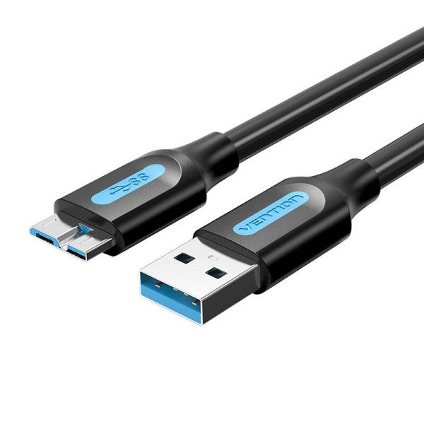 USB 30 A–Micro-B laidas Ventiliacija COPBD 2A 05 m juodas PVC